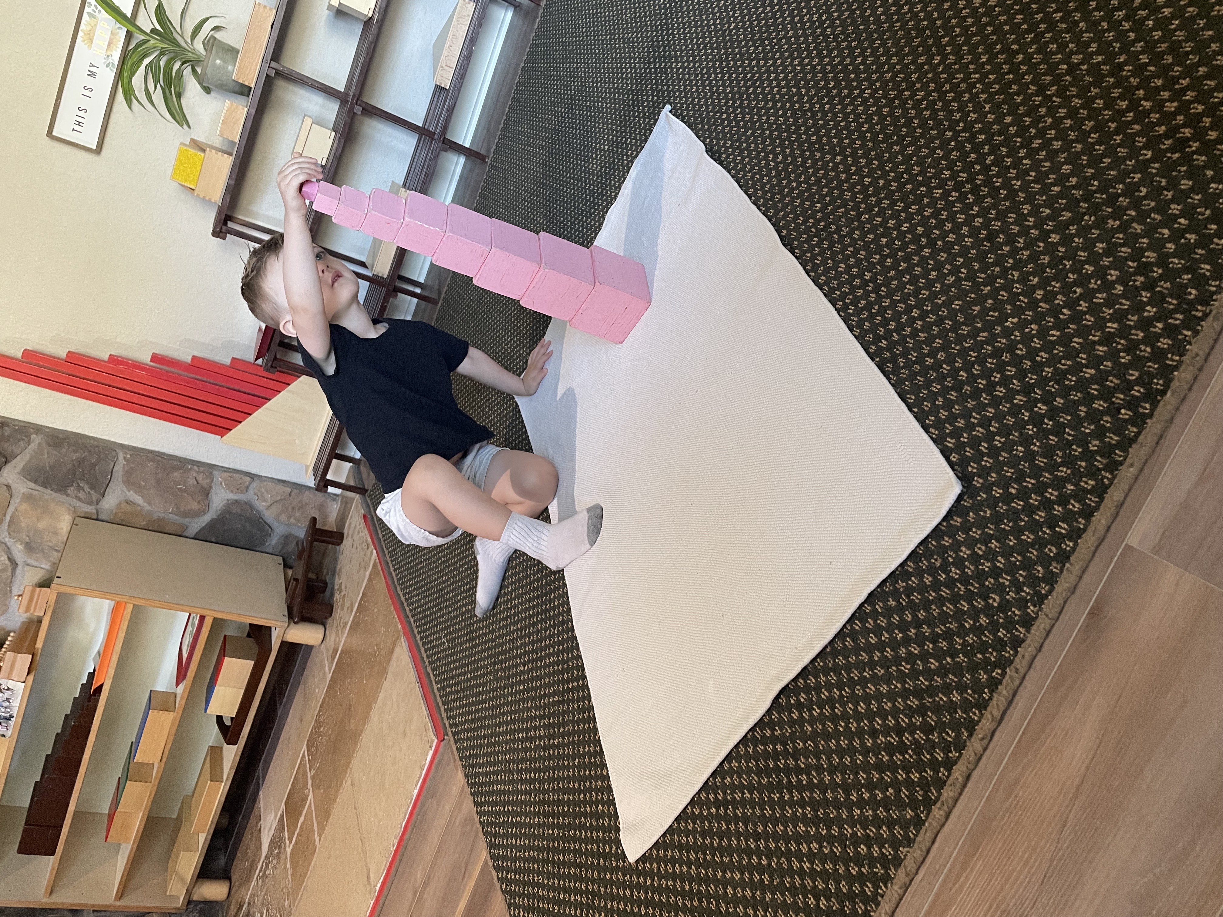 Children engaged in Montessori learning activities